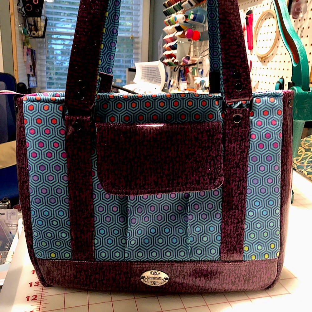 One of a kind custom made handbag makes a great gift. Tula Pink designer fabric